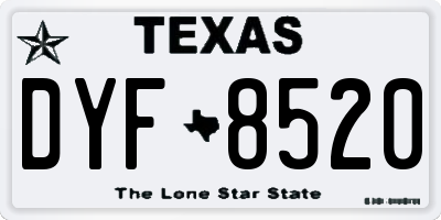 TX license plate DYF8520