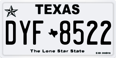 TX license plate DYF8522