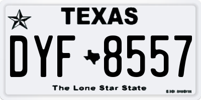 TX license plate DYF8557