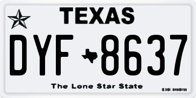 TX license plate DYF8637