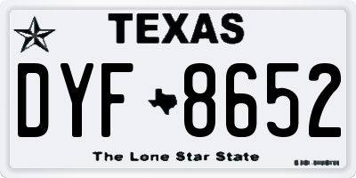 TX license plate DYF8652