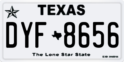 TX license plate DYF8656