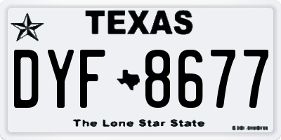 TX license plate DYF8677