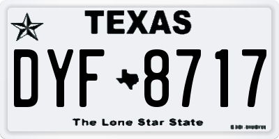 TX license plate DYF8717