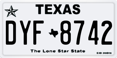 TX license plate DYF8742