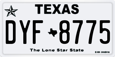 TX license plate DYF8775