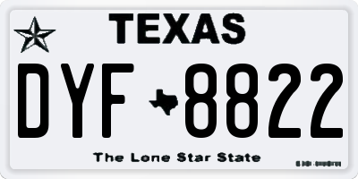 TX license plate DYF8822