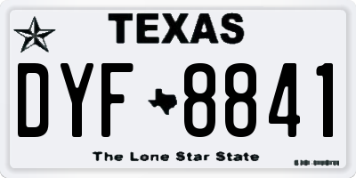 TX license plate DYF8841