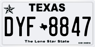 TX license plate DYF8847