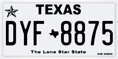 TX license plate DYF8875