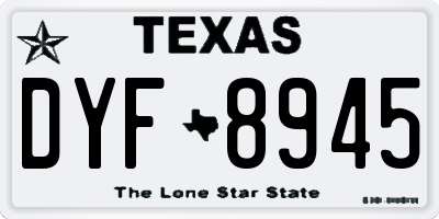 TX license plate DYF8945