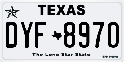 TX license plate DYF8970