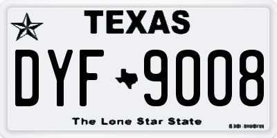 TX license plate DYF9008
