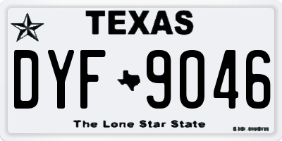 TX license plate DYF9046