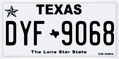 TX license plate DYF9068