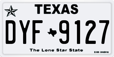 TX license plate DYF9127