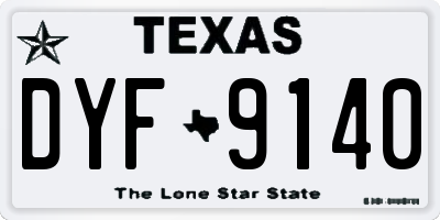 TX license plate DYF9140