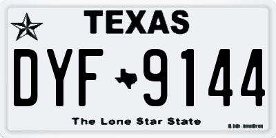TX license plate DYF9144