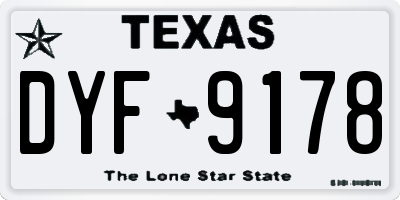 TX license plate DYF9178