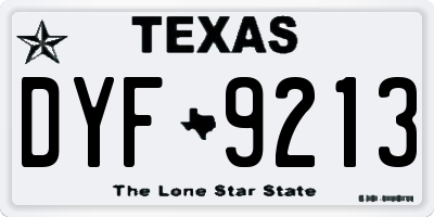 TX license plate DYF9213