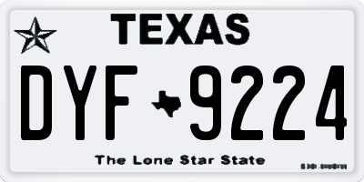 TX license plate DYF9224