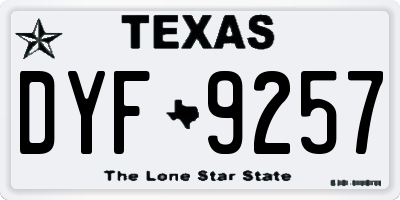 TX license plate DYF9257
