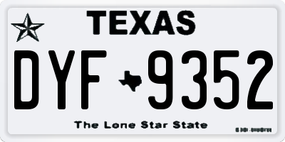 TX license plate DYF9352