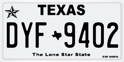 TX license plate DYF9402