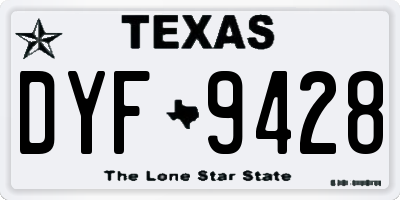 TX license plate DYF9428