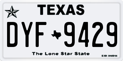 TX license plate DYF9429