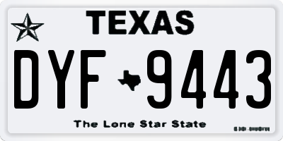 TX license plate DYF9443