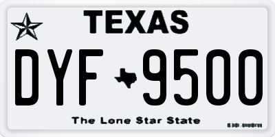 TX license plate DYF9500