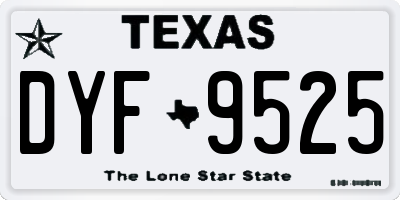 TX license plate DYF9525