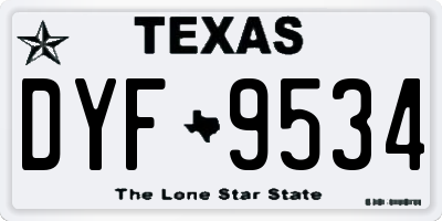 TX license plate DYF9534
