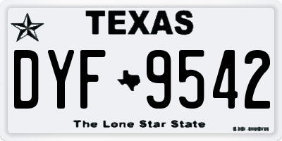 TX license plate DYF9542