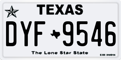 TX license plate DYF9546