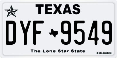 TX license plate DYF9549