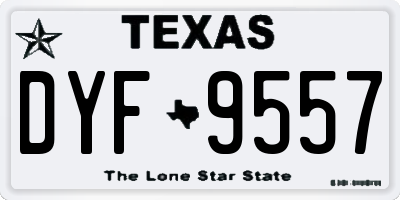 TX license plate DYF9557