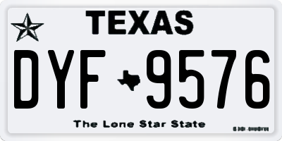 TX license plate DYF9576