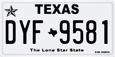TX license plate DYF9581
