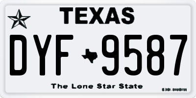 TX license plate DYF9587