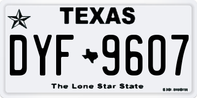 TX license plate DYF9607