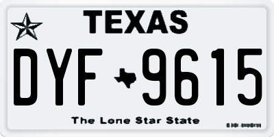 TX license plate DYF9615