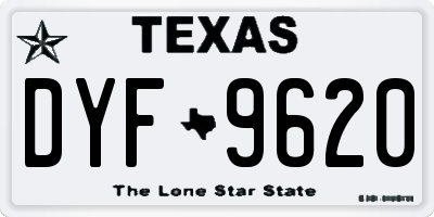TX license plate DYF9620