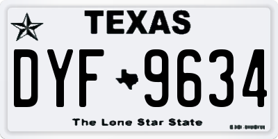 TX license plate DYF9634