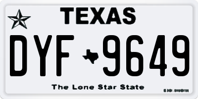 TX license plate DYF9649