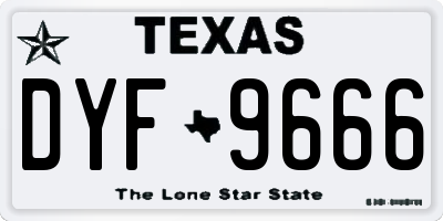 TX license plate DYF9666