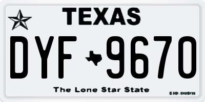 TX license plate DYF9670