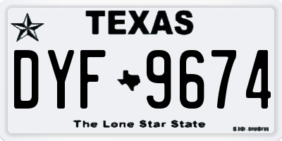 TX license plate DYF9674