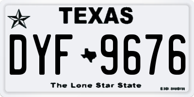 TX license plate DYF9676